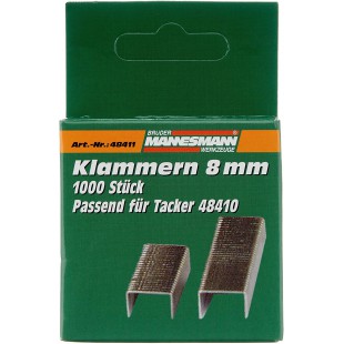 Mannesmann Agrafes de rechange 8 mm pour agrafeuse 48410, M48411