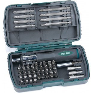 Bruder Mannesmann Kit de tournevis a  cliquet avec embouts 53 pieces