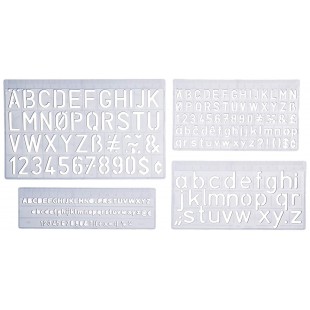 07012 Kit trace-lettres avec 3 hauteurs de caractere 5 mm/10 mm/20mm - Pack de 4