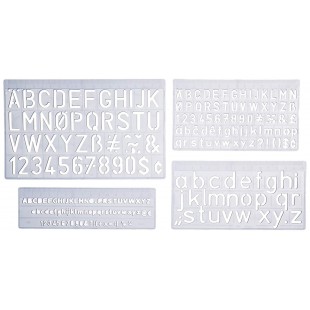 07012 Kit trace-lettres avec 3 hauteurs de caractere 5 mm/10 mm/20mm - Pack de 4