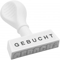  19312 Tampon en plastique avec inscription en allemand "Gebuch" Largeur d'impression 45 mm Hauteur de police 5 mm Poignee ergon