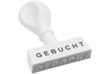  19312 Tampon en plastique avec inscription en allemand "Gebuch" Largeur d'impression 45 mm Hauteur de police 5 mm Poignee ergon
