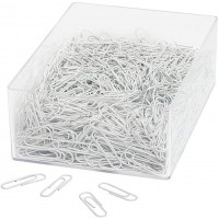 901244600 Trombones en metal revetu de plastique 27 mm Blanc Lot de 1000