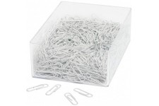 901244600 Trombones en metal revetu de plastique 27 mm Blanc Lot de 1000