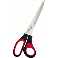 97610 Ciseaux en acier inoxydable avec poignee souple 25,5 cm Noir/Rouge