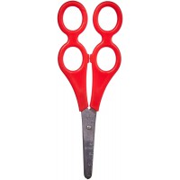 07373 Ciseaux therapeutiques de bricolage ronds a  double poignee Rouge