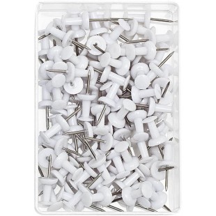 54 200 Blanc 100piece(s) epingle et punaise - epingles et punaises (Blanc, 10 mm, 23 mm, 100 piece(s))