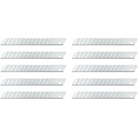 789 Lames secables de rechange (pour cutter ordinaire du commerce, en acier au carbone, 9 mm, etui) lot de 10, argente