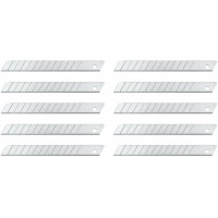 789 Lames secables de rechange (pour cutter ordinaire du commerce, en acier au carbone, 9 mm, etui) lot de 10, argente