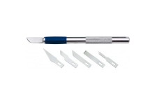 078722 Kit couteau de bricolage avec 6 lames de recHange Argent