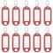 262103402 Porte-cles plastique (avec crochets en S, interchangeables etiquettes) Lot de 10, Rouge