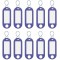 262103403 Porte-cles plastique (avec crochets en S, etiquettes interchangeables) Lot de 10, Bleu
