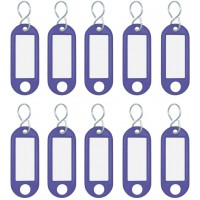 262103403 Porte-cles plastique (avec crochets en S, etiquettes interchangeables) Lot de 10, Bleu