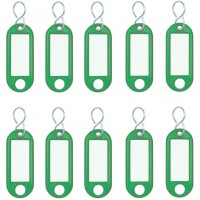 262103404 Porte-cles plastique (avec crochets en S, etiquettes interchangeables) Lot de 10, Vert