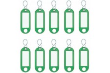 262103404 Porte-cles plastique (avec crochets en S, etiquettes interchangeables) Lot de 10, Vert