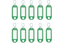 262103404 Porte-cles plastique (avec crochets en S, etiquettes interchangeables) Lot de 10, Vert