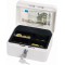145100H Caissette a  monnaie a  4 compartiments avec clip 15,2 x 11,5 x 8 cm Blanc