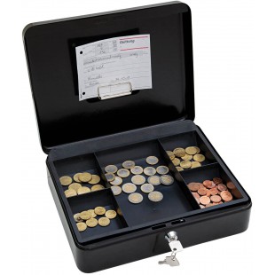 145421H Caissette a  monnaie a  5 compartiments avec clip 30 x 24 x 9 cm Noir