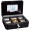 145303H,Caissette a  monnaie a  5 compartiments avec clip 25,0x18,0x9,0cm - bleu