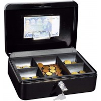 145303H,Caissette a  monnaie a  5 compartiments avec clip 25,0x18,0x9,0cm - bleu