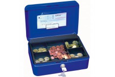 - 145300H - Caissette a  monnaie a  5 compartiments avec clip - 25 x 18 x 9 cm - Blanc