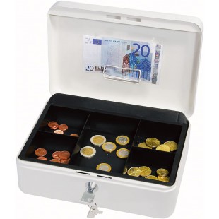 - 145321X - Caissette a  monnaie a  5 compartiments - 25 x 18 x 9 cm - Noir