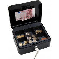 145221H Caissette a  monnaie a  5 compartiments avec clip 20 x 16 x 9 cm Noir