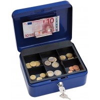 Wedo 145203H Caissette a  monnaie a  5 compartiments avec clip 20 x 16 x 9 cm Bleu