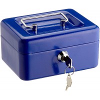 145103H Caissette a  monnaie a  4 compartiments avec clip 15,2 x 11,5 x 8 cm Bleu