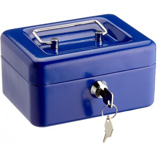 145103H Caissette a  monnaie a  4 compartiments avec clip 15,2 x 11,5 x 8 cm Bleu