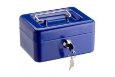 145103H Caissette a  monnaie a  4 compartiments avec clip 15,2 x 11,5 x 8 cm Bleu
