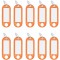 262101806 Porte-cles avec anneau, interchangeables etiquettes en plastique, 10 pieces, orange