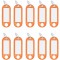 262101806 Porte-cles avec anneau, interchangeables etiquettes en plastique, 10 pieces, orange