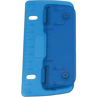 Perforatrice 67803 Double poche en plastique perforation pour classement pour 8 cm avec echelle 12 cm - Bleu