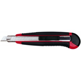 78409 Cutter professionnel Auto Load Guide de lame en metal, 9 mm, rouge/noir