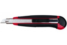 78409 Cutter professionnel Auto Load Guide de lame en metal, 9 mm, rouge/noir