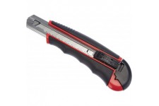 078418 Cutter a  recharge automatique 18 mm 6 lames inclues dans le chargeur Rouge/Noir