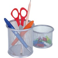 Office 065454 Set de pot a  crayons Argent