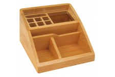 61507 Butler bambou, 3 compartiments, insert pour stylo, dimensions 15,4 x 12,3 x 9 cm, dans une boite cadeau, marron