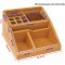 61507 Butler bambou, 3 compartiments, insert pour stylo, dimensions 15,4 x 12,3 x 9 cm, dans une boite cadeau, marron