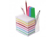 270266916 Cube-memo en plastique 700 feuillets colores 5,5 x 9 cm Transparent