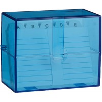 2507303 Fichier A7 avec cartes + registre alphabetique 200 cartes Transparent Bleu