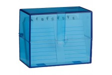 2507303 Fichier A7 avec cartes + registre alphabetique 200 cartes Transparent Bleu