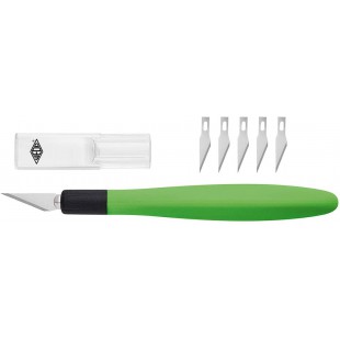 Comfortline Scalpel avec 5 lames de rechange Vert