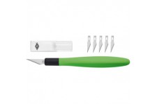 Comfortline Scalpel avec 5 lames de rechange Vert