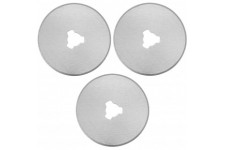 788528 Couteau Lames de rechange rond diametre 28 mm, 3 pieces en acier SK5 carbone pour Super Cutter 78855, argent