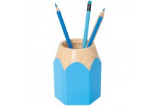 245255010 Pot a  crayons Crayon en forme de crayon en plastique resistant Env. 8, 5 x 7, 5 x 10, 5 cm, bleu clair