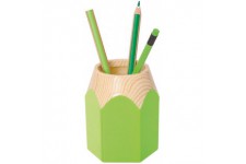 245255011 Pot a  crayons Crayon en forme de crayon en plastique resistant Env. 8, 5 x 7, 5 x 10, 5 cm, vert pomme