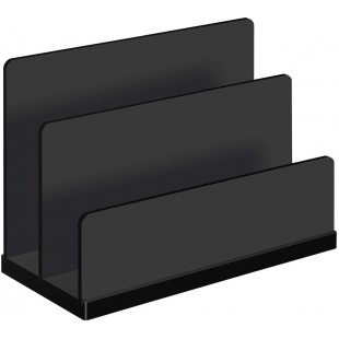0633001 Black Office Porte-lettres acrylique a  2 compartiments Noir