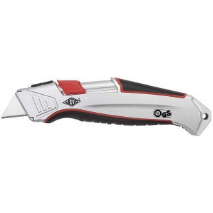 78825,Cutter Safety alu argent/noir avec 1 lame de rechange acier Argent/Noir/Rouge